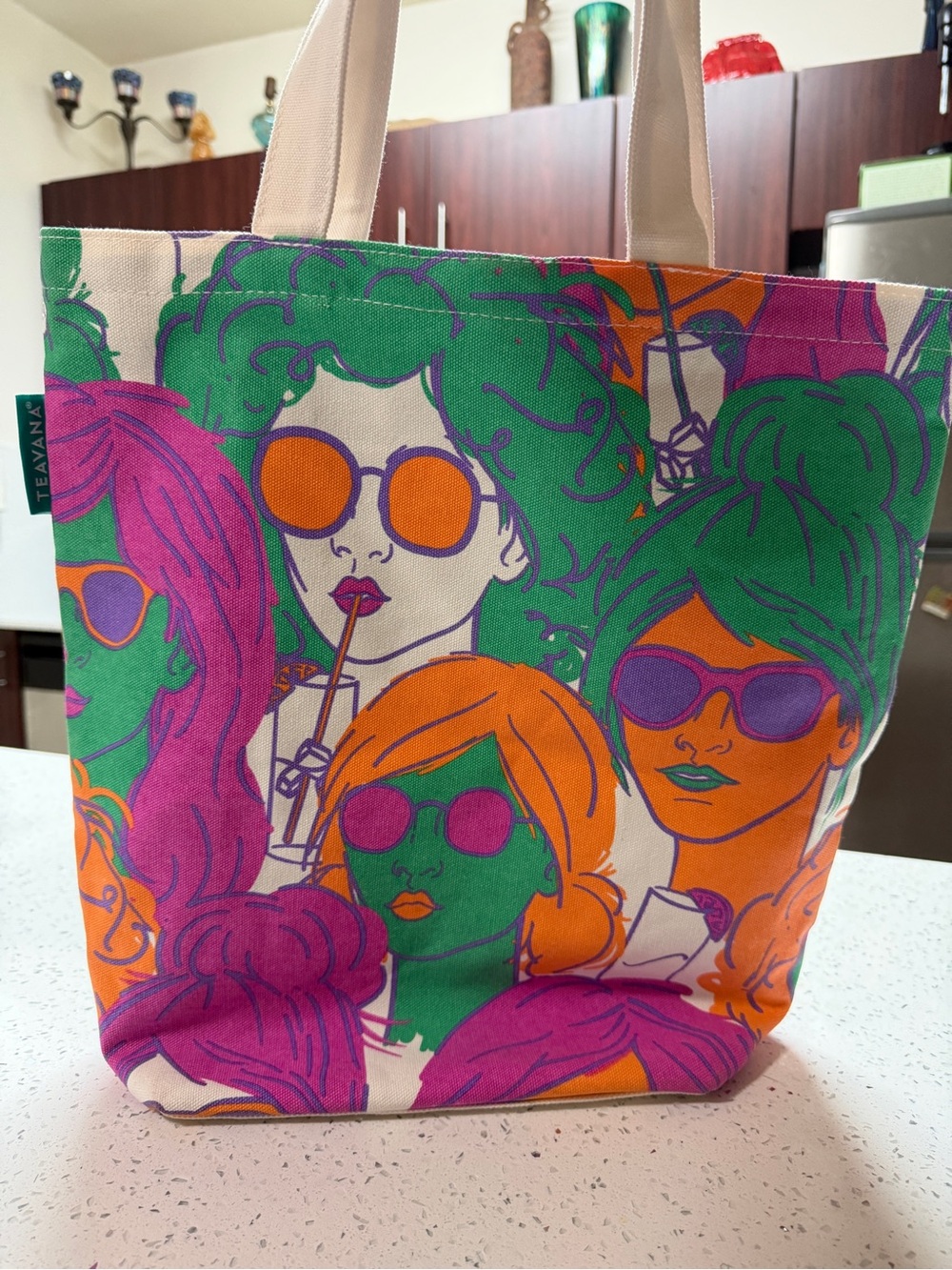 Pop art canvas tote bag boho chic style - Picture 10 of 10